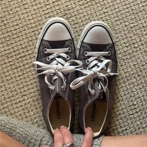 Converse Gray Low-Top Sneakers with White Accents